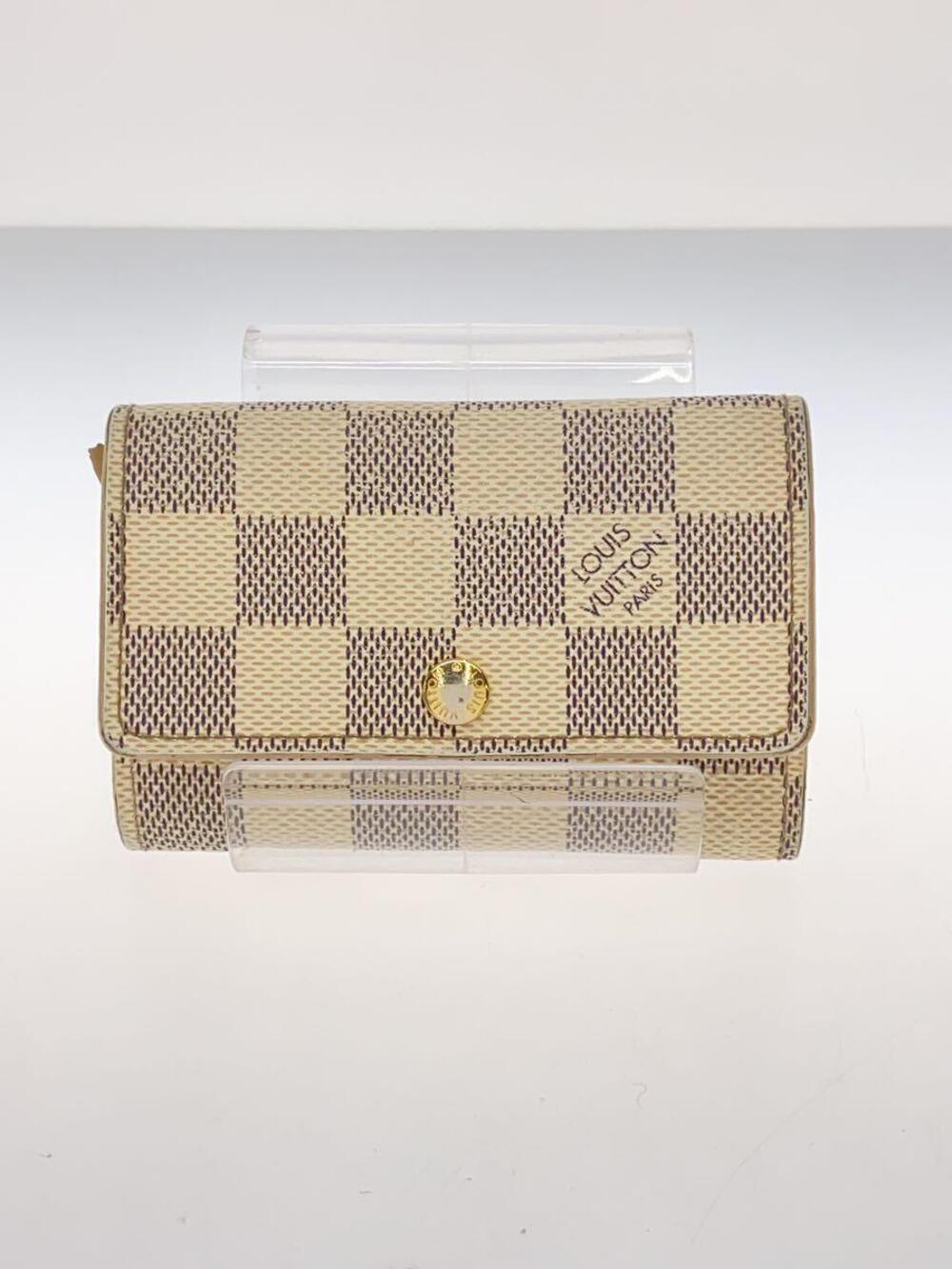 LOUIS VUITTON Key Case Wallet Leather Cream